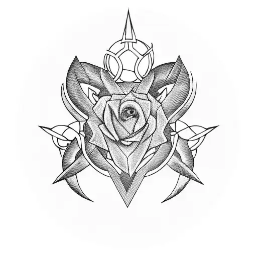 Pentagram Thorns Rose Cat