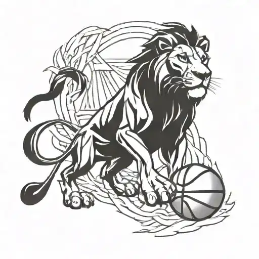 Combine Basketball Imagery With Simba From The Lion King In A Unique And Striking Tattoo Design