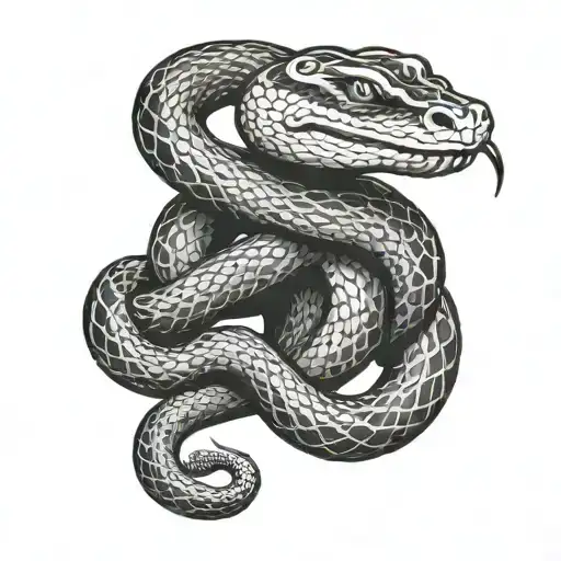 Double Headed Snake Holding A Coin In The Mouth