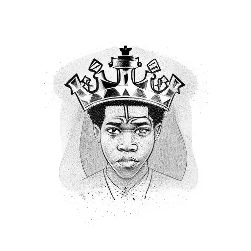 Chess King With Basquiat Crown And A Face