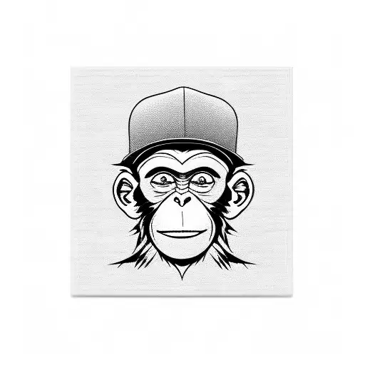 Monkey Making A Funny Face With A Trucker Cap On