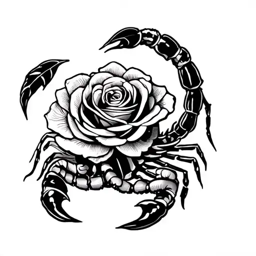Scorpion Holding Rose Intertwined