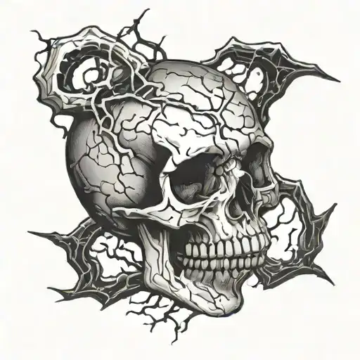 Lightning Cracking A Skull Wearing