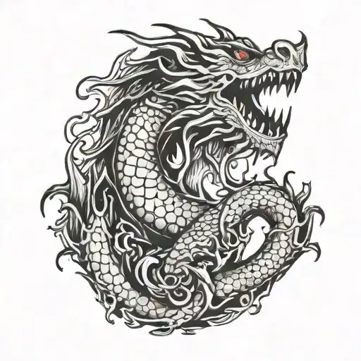 Dragon In A Shape Of N