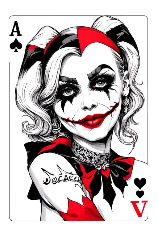 Jester Harley Quinn Next To Joker Toxic Love Playing Cards