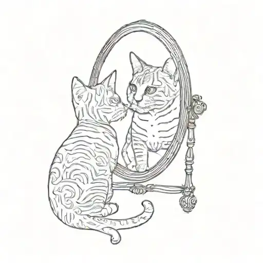 A Cat In A Mirror