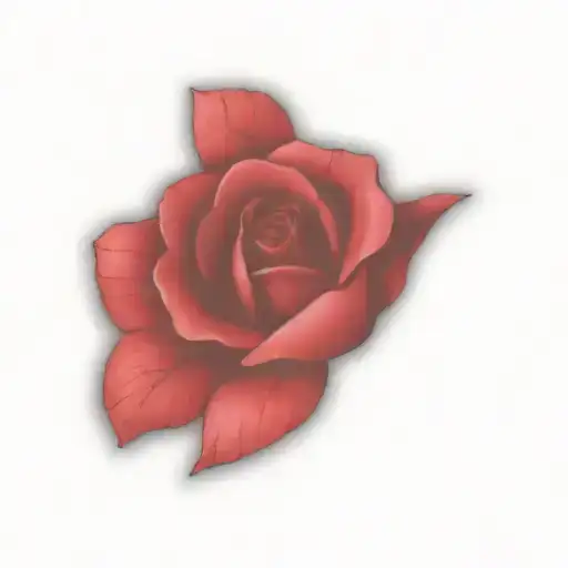 A Red Rose Growing Out Of Concrete