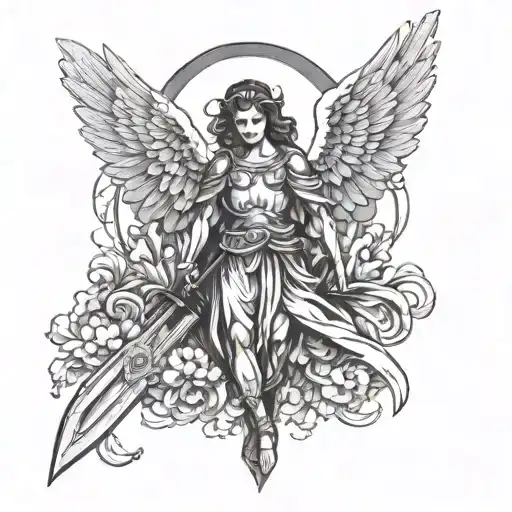 Angel Holding Blade Up