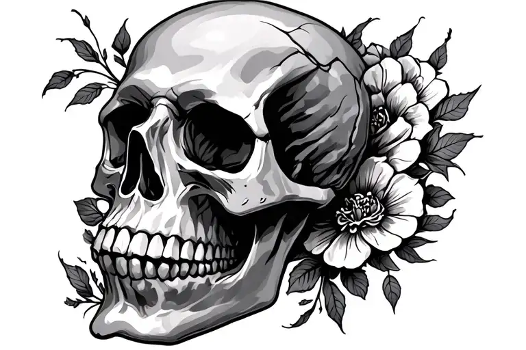 Skull Black And Grey