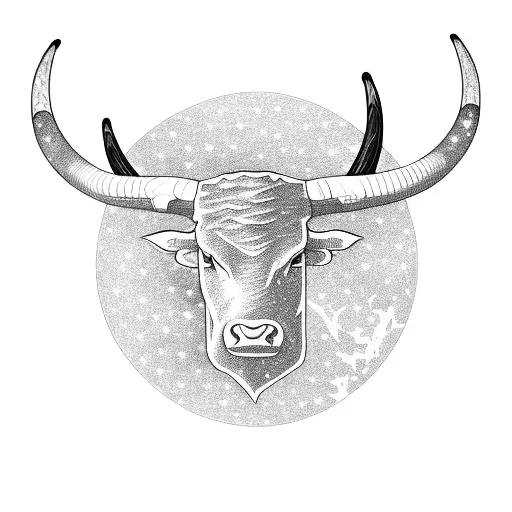 Longhorn With Galaxy Background