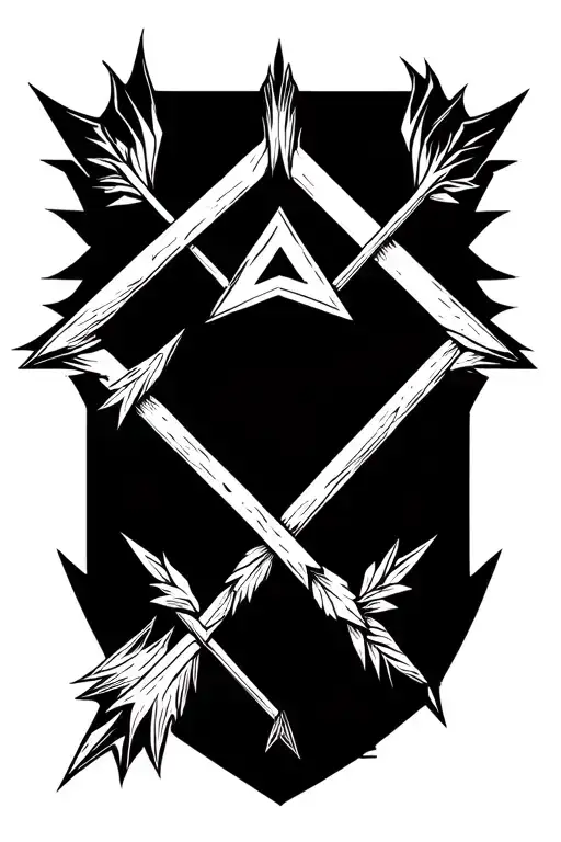 Interlocking Triangles Pierced With Medieval Arrow