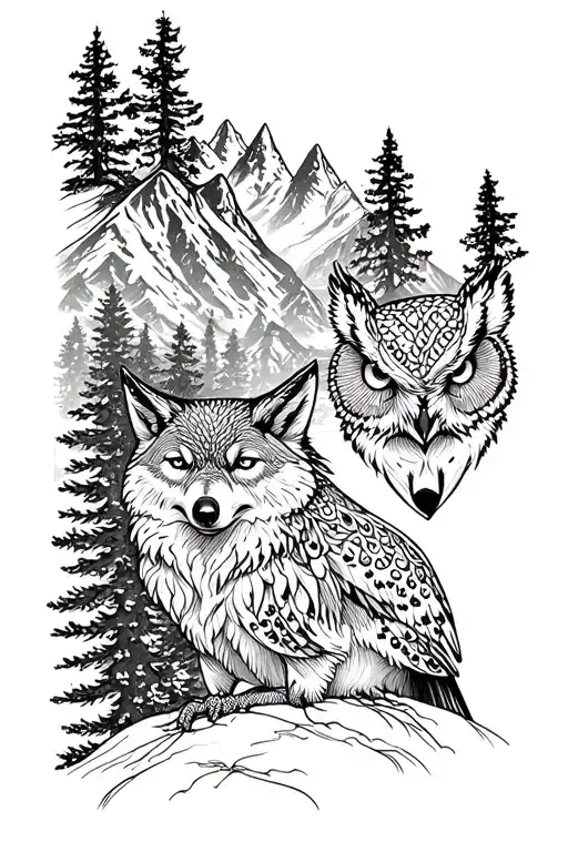 Wolf Forest Mountains Owls