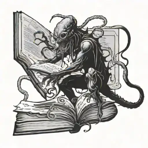 Eldritch Horror Creature Emerging From A Book