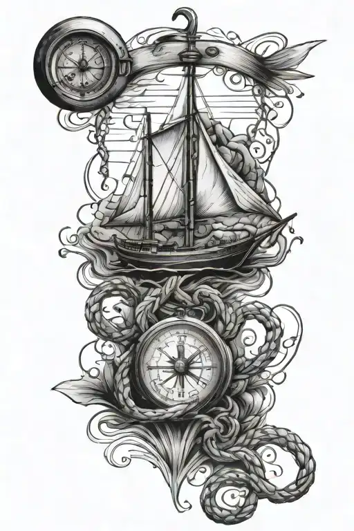 Anchor Underwater Entangled With A Stethoscope Under A Sailboat On A Lake Surrounded By Mountains