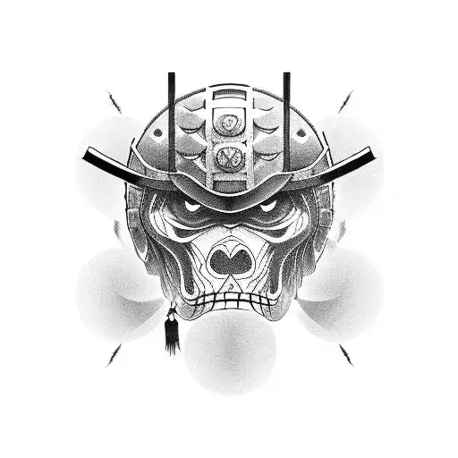 Samurai Staying In Front Of Football Gates