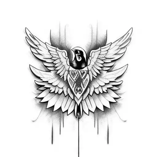 Raven One Wings Black The Other Is Rainbow Colors