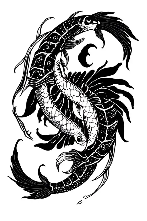 Pisces And Scorpio Zodiac Sign Surrounded