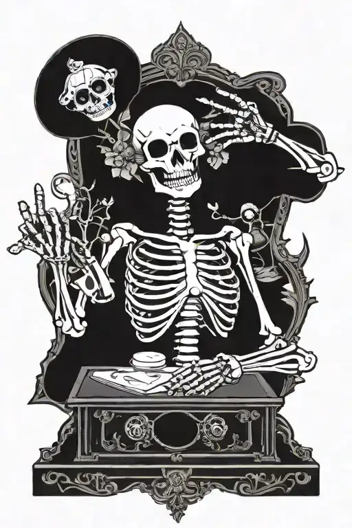 Skeleton Dj Tarot Card