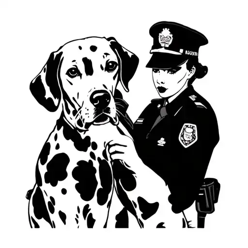 Police Women With A Dalmation Getting Pegged