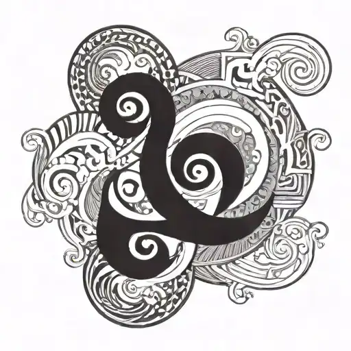 Triskelion Inverted With Ocean Storm Background