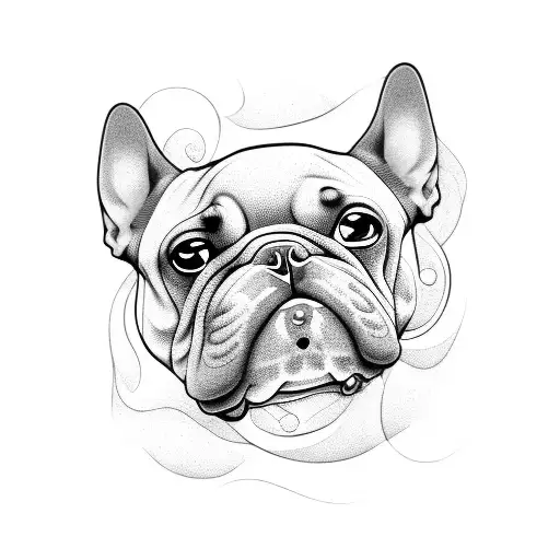 A Dog Out Line With A Semicolon