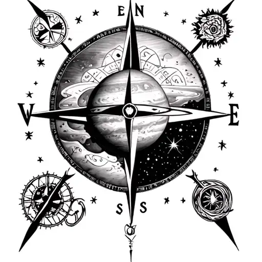 Jupiter And Compass Surrounded