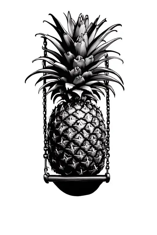 Upsidedown Pineapple On A Swing