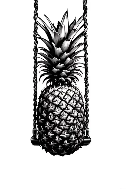 Upsidedown Pineapple On A Swing