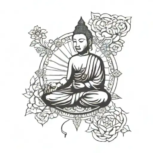 Meditating Buddhist In Peace Small Symbol
