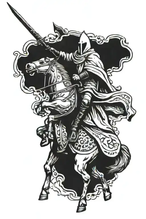 Ku Klux Klan Klansman Riding A Horse