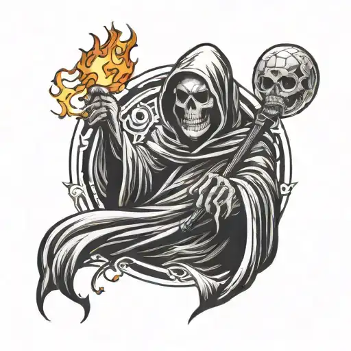 Grim Reaper Holding Fireball