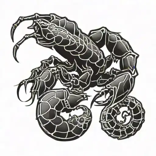 Red And Black Scorpion With Red