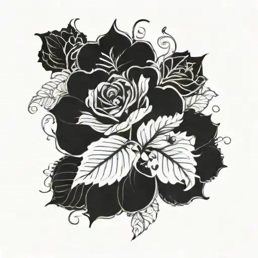 Black And White Lacey And Floral Design