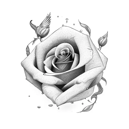 Whisky Bottle With A Rose