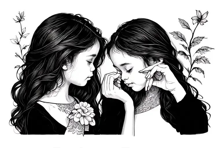 Daughter Holding Hands Picking