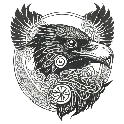 Crow With Eye Of Horus Eye