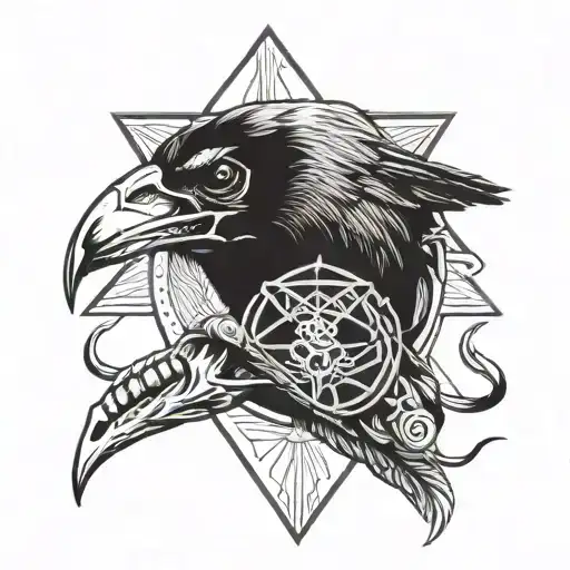Crow Skull With Eye Of Horus