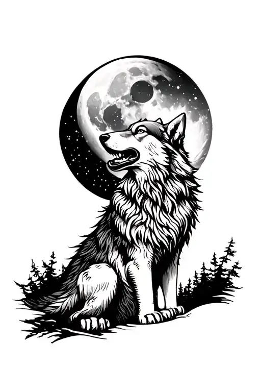 Wolf Howling At The Moon