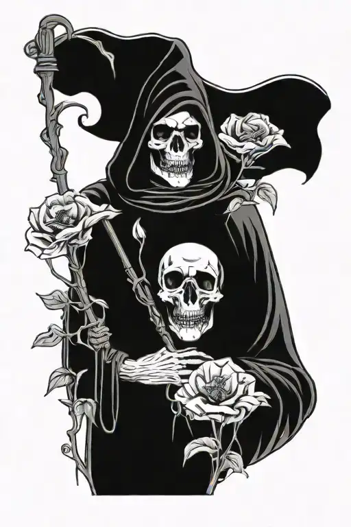 Grim Reaper And Poppies