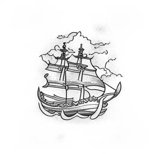 Boat Being Dragged Down By A Kraken