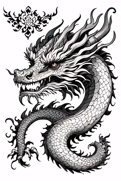 Symmetrical Dragon Tramp Stamp