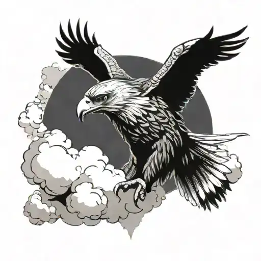 A Majestic Eagle Soaring Through The Clouds Symbolizing Freedom And Wisdom