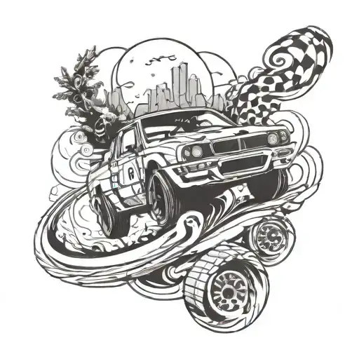 Incorporate A Detailed Rally Car Drifting On A Winding Road