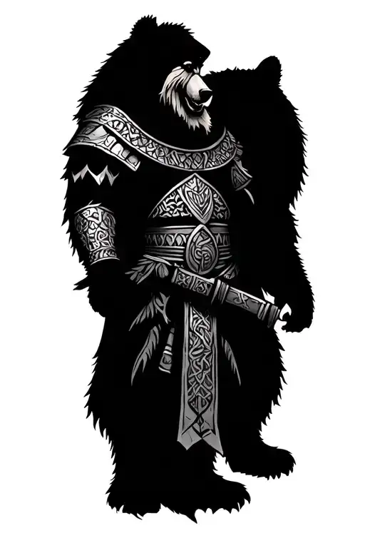 Slavic Warrior With A Bear