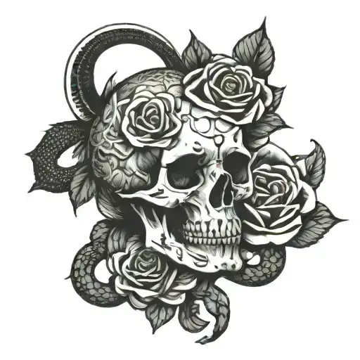 Skull Rose Snake