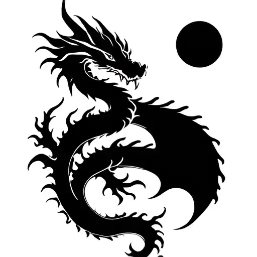 Dragon Intertwined Within Its Intricate Patterns