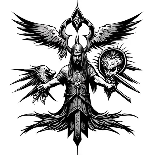 Viking Warrior Being Welcomed Into Valhalla