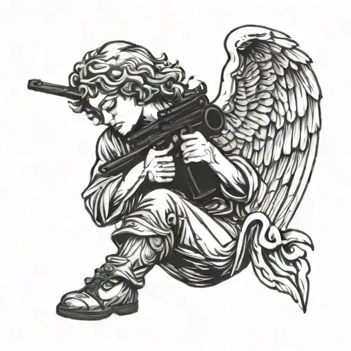 Angel With Gun In Hand