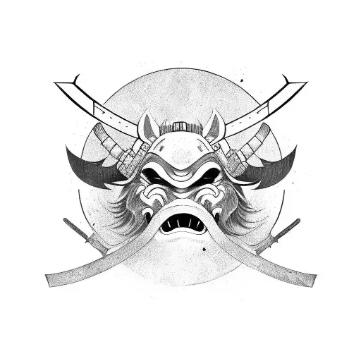 Samurai Whith An Oni Mask