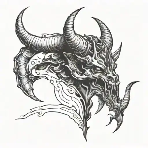 Sketch Of The Demon Horns Of Evil